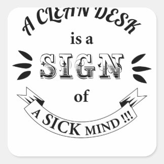 クリーンデスクおもしろい引用文シール スクエアシール