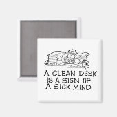 クリーンデスクは病気の心の磁石のサイン マグネット (正面/裏面)