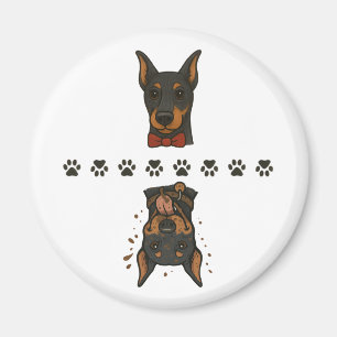 クリーンドーベルマン(犬)ダーティドーベルマン(犬)なし文字食洗機磁石 マグネット
