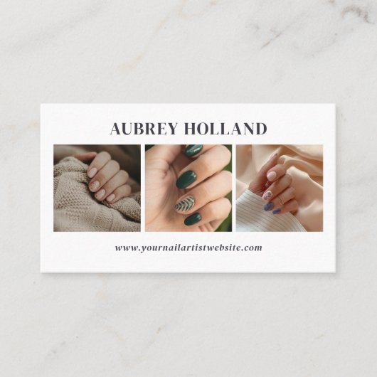 クリーンネイルアーティストフォトコラージュのプロファイルフォト 名刺 (正面)