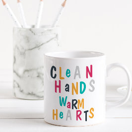 クリーンハンズウォームハートカラフルパーソナライズされた コーヒーマグカップ