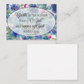 クリーンハートブルーとピンクのフローラ ノートカード (正面/裏面)