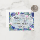 クリーンハートブルーとピンクのフローラ ノートカード (正面/裏面インサイチュ)