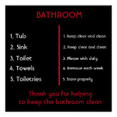 クリーンバスルームありがとうサイン ポスター (正面)