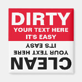 クリーンパーソナライズされたダーティ食洗機磁石 マグネット (正面)