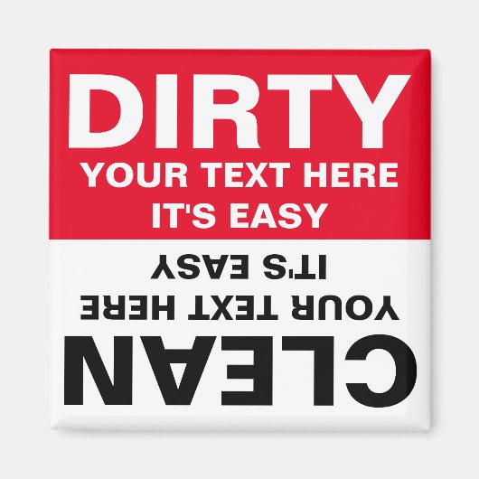 クリーンパーソナライズされたダーティ食洗機磁石 マグネット (正面)