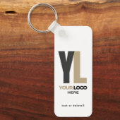 クリーンビジネスロゴおよびQRコード、会社垂直 キーホルダー (正面)