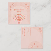 クリーンピンクとオレンジの清掃サービス会社 スクエア名刺 (正面/裏面)