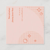 クリーンピンクとオレンジの清掃サービス会社 スクエア名刺 (裏面)