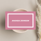 クリーンフェミニンピンクタイポグラフィスクリプカジュアルト 名刺