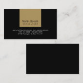 クリーンブラックストライプベージュユニークビジネスカード 名刺 (正面/裏面)