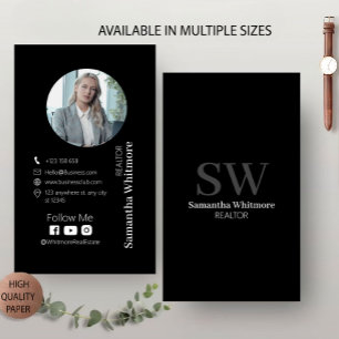 クリーンブラック不動産仲介業者プロフェッショナル実在エステート 名刺