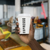 クリーンブラック&ホワイトエスプレッソテイクアウェイコーヒーショップ 紙コップ