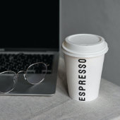 クリーンブラック&ホワイトエスプレッソテイクアウェイコーヒーショップ 紙コップ