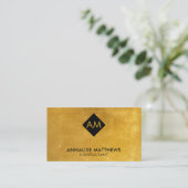 クリーンブラッシミニマルュ金ゴールドMonogram名刺 名刺 (スタンド正面)