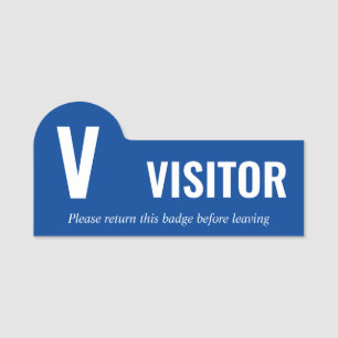 クリーンブルーホワイトビッグV訪問者 名札