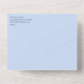 クリーンブルーホワイトミニマル結婚リスト オールインワン招待状 (裏面)