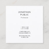 クリーンプロフェッショナルデザイン流行テンプレート スクエア名刺 (裏面)