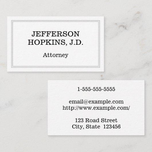 クリーンプロフェッショナル弁護士名刺 名刺 (正面/裏面)