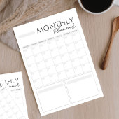 クリーンホワイトグレーカスタムプランナー毎月40ページ ノートパッド