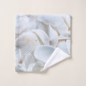 クリーンホワイトシーシェル美しいイン自然 バスタオルセット (ウォッシュタオル)