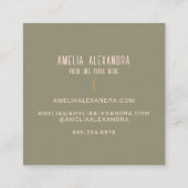 クリーンボホ抽象芸術フェミニン赤面ピンク&グリーン スクエア名刺 (裏面)