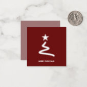クリーンボルドー企業のQRコードクリスマスツリー ノートカード (正面/裏面インサイチュ)
