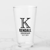 クリーンマンリーモノグラムタイポグラフィグロムスマ結婚ーズ タンブラーグラス (正面)