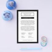 クリーンミニマリストソーシャルメディア高級B&W 5.5x8.5 チラシ (シングル)