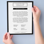 クリーンミニマリストソーシャルメディア高級B&W 8.5x11 チラシ (手)