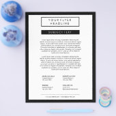 クリーンミニマリストソーシャルメディア高級B&W 8.5x11 チラシ (シングル)