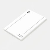 クリーンミニマルグレー線モノグラムと名前 ポストイット (アングル)