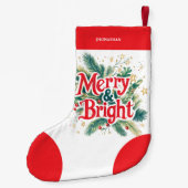 クリーンミニマルシンプルクリスマス赤白 スモールクリスマスストッキング (裏面)