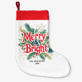 クリーンミニマルシンプルクリスマス赤白 スモールクリスマスストッキング (正面)