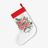 クリーンミニマルシンプルクリスマス赤白 スモールクリスマスストッキング (裏面 (吊り時))