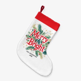 クリーンミニマルシンプルクリスマス赤白 スモールクリスマスストッキング