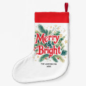 クリーンミニマルシンプルクリスマス赤白 スモールクリスマスストッキング (裏面)