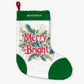 クリーンミニマルシンプルクリスマス赤白 スモールクリスマスストッキング (正面)