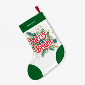 クリーンミニマルシンプルクリスマス赤白 スモールクリスマスストッキング (裏面 (吊り時))