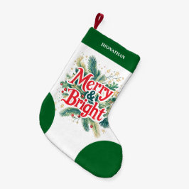 クリーンミニマルシンプルクリスマス赤白 スモールクリスマスストッキング