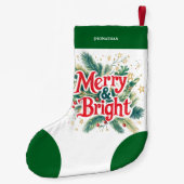 クリーンミニマルシンプルクリスマス赤白 スモールクリスマスストッキング (裏面)