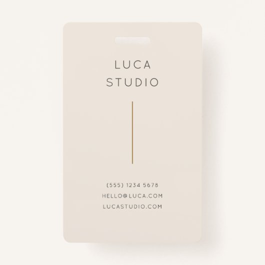 クリーンミニマルシンプルモダンQRコード金ゴールドとクリーム バッジ (正面)