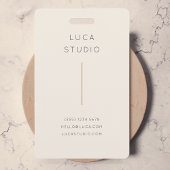 クリーンミニマルシンプルモダンQRコード金ゴールドとクリーム バッジ