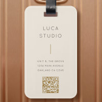 クリーンミニマルシンプルモダンQRコード金ゴールドとクリーム