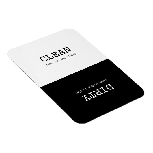 クリーンミニマルダーティ皿リマインダー白黒 マグネット (右側)