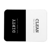 クリーンミニマルダーティ皿リマインダー白黒 マグネット (横)