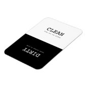 クリーンミニマルダーティ皿リマインダー白黒 マグネット (左側)