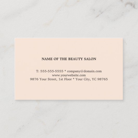 クリーンミニマルパステルピンク美しいアポイントメントカード 予約カード (裏面)