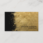クリーンミニマルブラシ付き金ゴールド(ばちゃばちゃ)跳ねる 名刺 (正面)