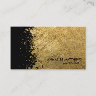 クリーンミニマルブラシ付き金ゴールド（ばちゃばちゃ）跳ねる 名刺